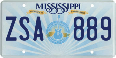 MS license plate ZSA889