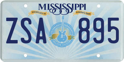 MS license plate ZSA895