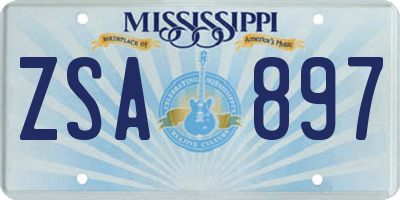MS license plate ZSA897
