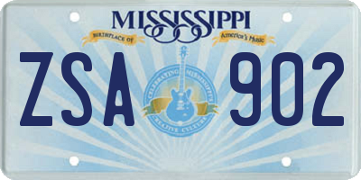 MS license plate ZSA902