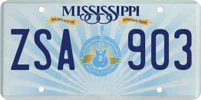 MS license plate ZSA903