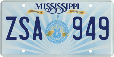 MS license plate ZSA949