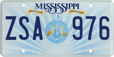 MS license plate ZSA976