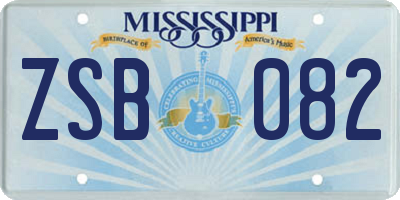 MS license plate ZSB082