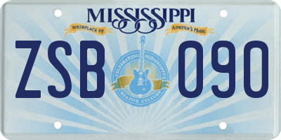 MS license plate ZSB090