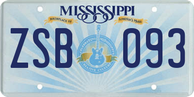 MS license plate ZSB093