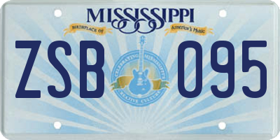 MS license plate ZSB095