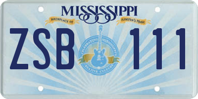 MS license plate ZSB111