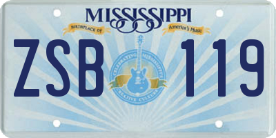 MS license plate ZSB119