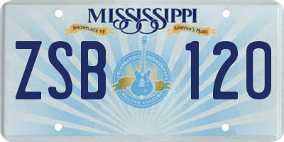 MS license plate ZSB120