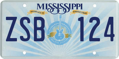 MS license plate ZSB124