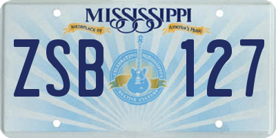 MS license plate ZSB127