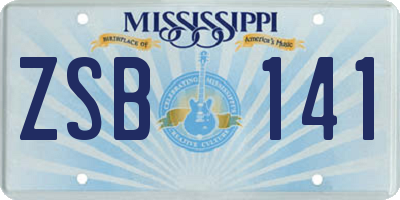 MS license plate ZSB141