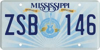 MS license plate ZSB146