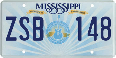 MS license plate ZSB148