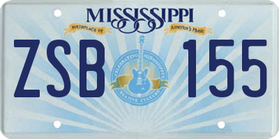 MS license plate ZSB155