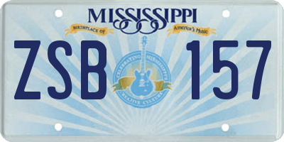 MS license plate ZSB157