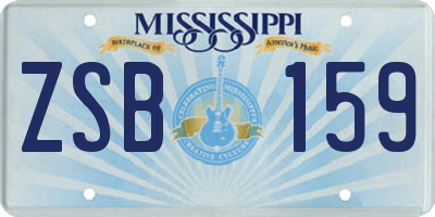MS license plate ZSB159