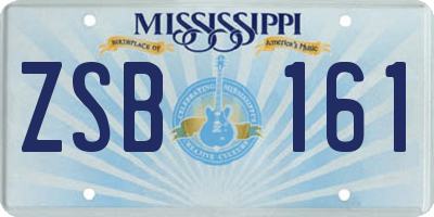 MS license plate ZSB161