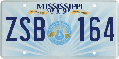 MS license plate ZSB164