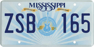 MS license plate ZSB165