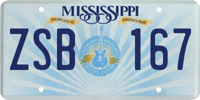 MS license plate ZSB167