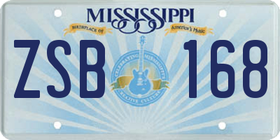 MS license plate ZSB168