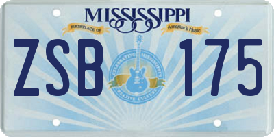 MS license plate ZSB175