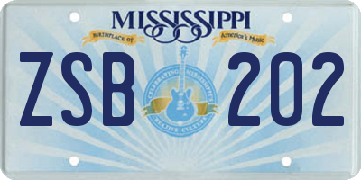 MS license plate ZSB202