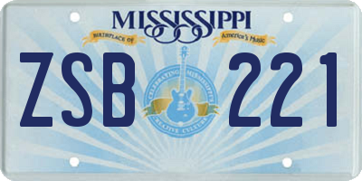 MS license plate ZSB221