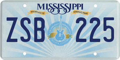 MS license plate ZSB225