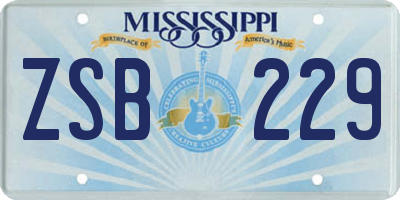 MS license plate ZSB229