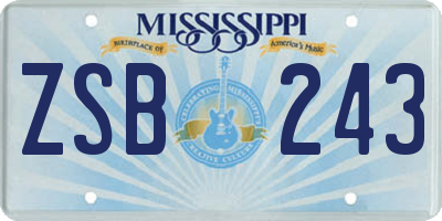 MS license plate ZSB243