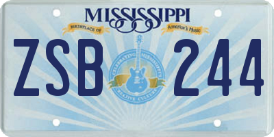 MS license plate ZSB244
