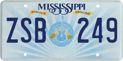 MS license plate ZSB249