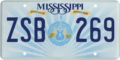 MS license plate ZSB269