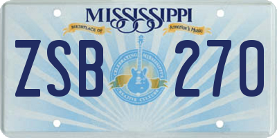 MS license plate ZSB270
