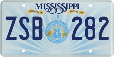 MS license plate ZSB282