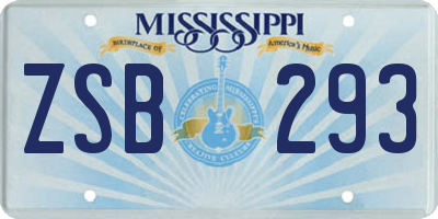 MS license plate ZSB293