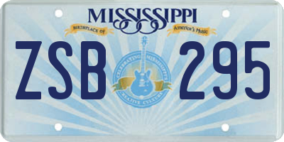 MS license plate ZSB295