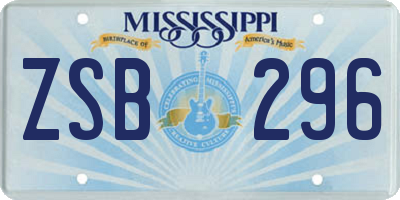 MS license plate ZSB296