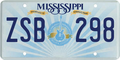 MS license plate ZSB298