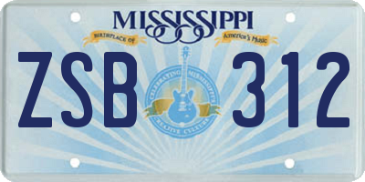 MS license plate ZSB312