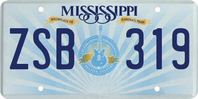 MS license plate ZSB319
