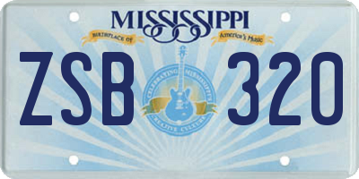MS license plate ZSB320