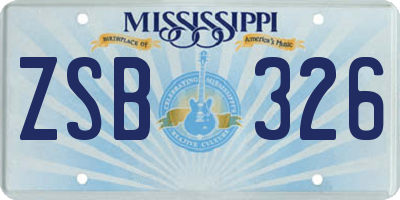 MS license plate ZSB326