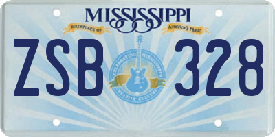 MS license plate ZSB328