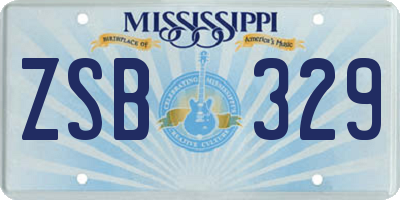 MS license plate ZSB329