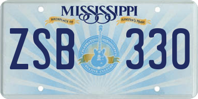 MS license plate ZSB330