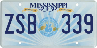 MS license plate ZSB339